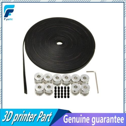 2M Length GT2 Timing Belt +2pcs GT2 Pulley 16Teeth Bore 5mm Synchronous Wheel For 3D Printer Parts Prusa