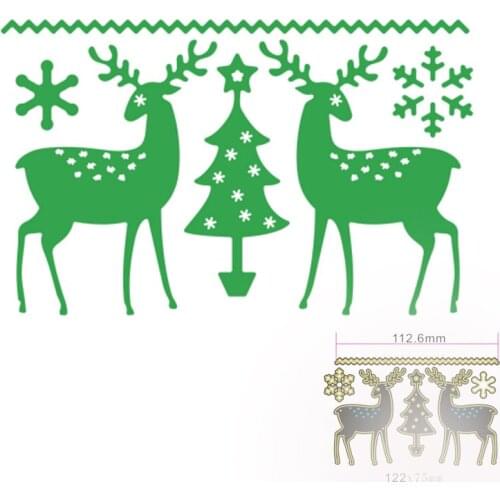 Christmas Tree Elk Metal Cutting Dies Stencils For DIY Decorative Embossing Handcraft Paper Cards Making Die Template 2021 New