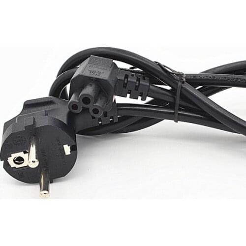 EU 2 Pin-4.8mm Plug to C5 90 degree/Angle Cloverleaf Lead Power Cable Lead Cord PC Monitor