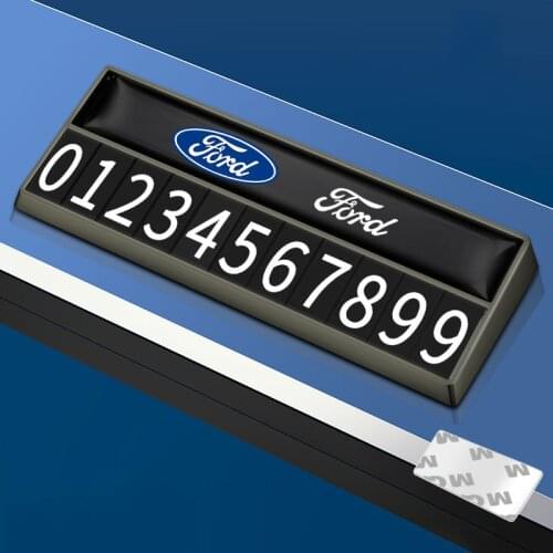Luminous Car Temporary Parking Card Phone Number Plate For Ford Logo F150 F250 Mondeo Focus MK3 Mk4 Mk5 Explorer Ecosport Fiesta