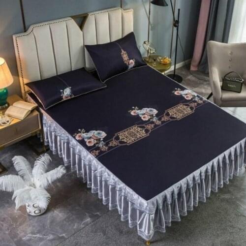 Thicken Bed Sheet Summer Air Conditioning Bed Skirt Absorb Sweat Bedding 1Bed Skirt + 2pcs Pillowcase Bedspread Textile F0515