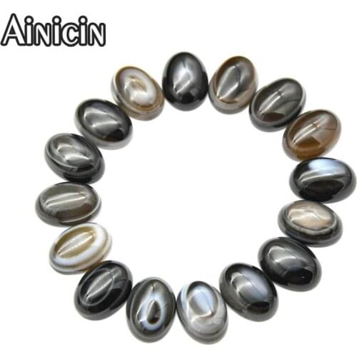 High Quality 13x18mm Oval Shape Natural Stone Agate Cabochon No Hole Beads For Rings Jewelry Making Findings