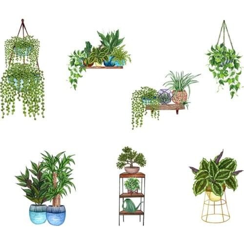 1 Set Of Wall Sticker Size 110*90cm After Paste PVC Green Tropical Leaves Plant Decal Nursery Art Mural Home Decor