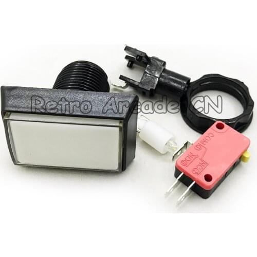 1pcs black circle 33x50 mm rectangle illuminated 12v LED Arcade Push Button with microswitch 5 colors available