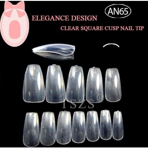 1bag/lot * 500pcs Ballerina Design False Nail Tips Coffin Nails Full Cover Clear Natural Color NEW