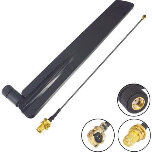 18dbi 2.4Ghz WIFI Antenna RP SMA Male Universal Antennas + UFL IPX to RP SMA Pigtail Cable 17cm