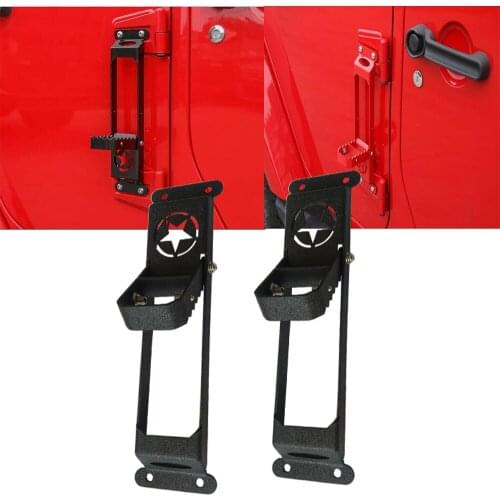 2pcs/lot Car Peg Rest Pedal Plate Foot Pegs Exterior Door Hinge Folding Foot Pedal For Jeep For Wrangler JK JL 2007-201