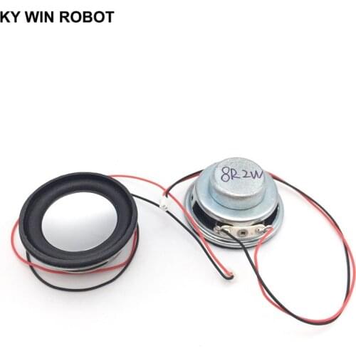 2PCS New Speaker Horn 2W 8R Diameter 4CM 40MM Rubber Gasket Loudspeaker Trumpet thick 17MM with 1.25mm terminal wire long 20CM