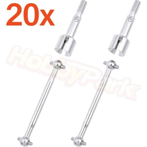 20 Pairs Steel Metal Dogbone Drive Shaft / Wheel Axle 113713 113714 for HPI RS4 Sport 3 Drift Models Car Upgrade Parts