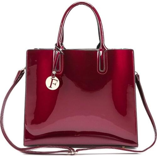 2019 Fashion Solid Patent Leather Women Bags Ladies Simple Luxury Handbags Casual Shoulder Messenger Bags Sac A Main Tote Bag