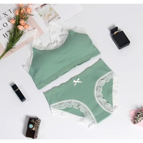 2020 Women Japanese Fashion Bras and Briefs Women Lingerie Pink Sujetador Transparente Panties and Bra Set Underwear Set B0106