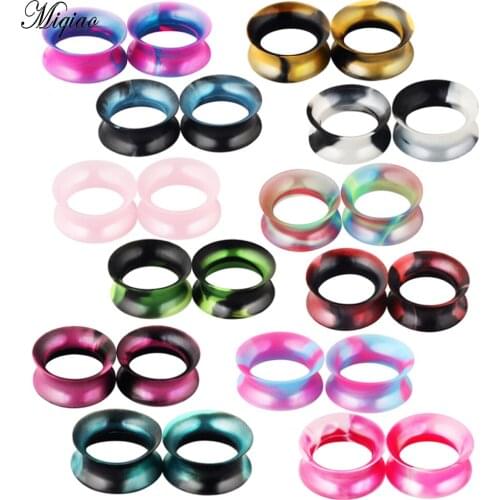 Miqiao 24pcs Explosive Popular Mixed Color Silicone Set Earpiece 6mm-25mm Exquisite Human Body Piercing Jewelry