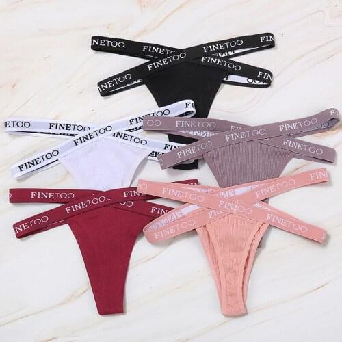 5/10Pcs/Lot Womens Cotton G-string Sexy Cross Strap Panties Letter Waisted Underwear Thongs Femme Hollow Out Lady Briefs