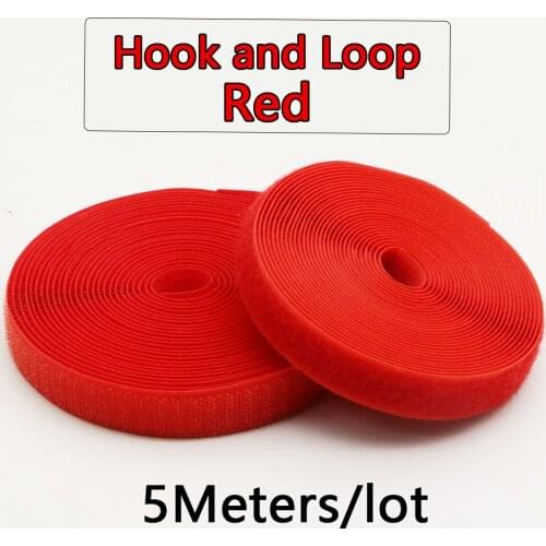 5Meters/Pairs 20mm Red Adhesive Hook and Loop fastener Tape Sewing-on the hooks velcros adhesive Magic tape DIY/No glue