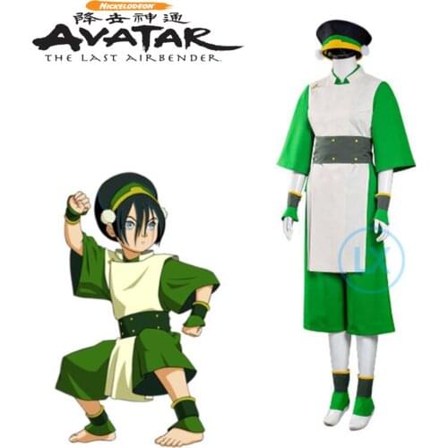 Anime Avatar The Last Airbender Toph Beifong Cosplay Costume Adult Halloween Costume Full Set Any Size
