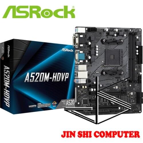 ASRock A520M-HDVP Supports AMD AM4 Socket Ryzen™ 3000, 4000 G-Series and 5000 Supports DDR4