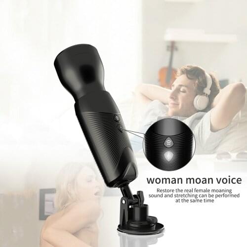 Automatic Retractable Sucking Masturbation Cup Male Vibration massage Device With Real Voice stand Adult Sex Toys for Men