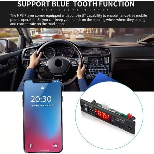 Kebidu 5V 12V Car Audio Support USB TF FM Radio Module Wireless Bluetooth MP3 WMA MP3 Player Decoder Board With Remote Control