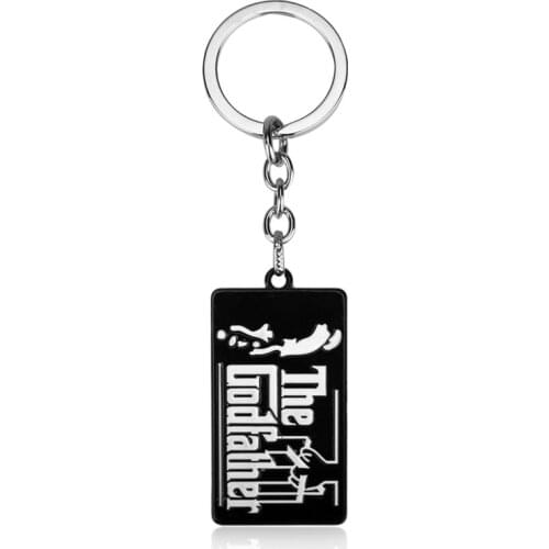MQCHUN Hot Film The Godfather Black Metal Keys Chains for Male Men God Father Keychain Unisex Key Holder Chaveiro Llaveros -50