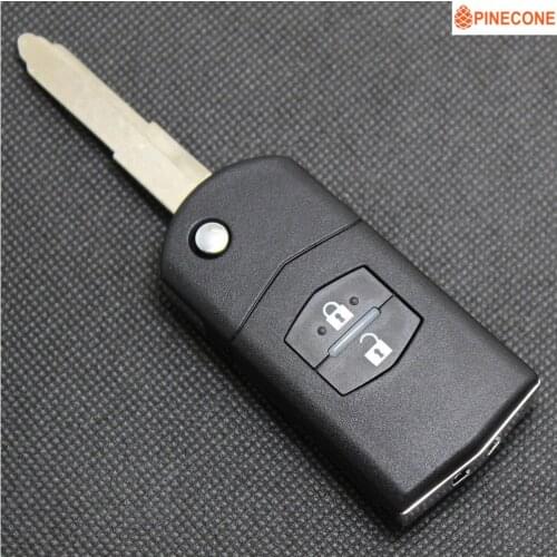 PINECONE Key Case for MAZDA 3 5 6 Series M6 RX8 MX5 Car Key 2 Buttons Uncut Blade Remote Replace Flip Folding Blank Key Shell