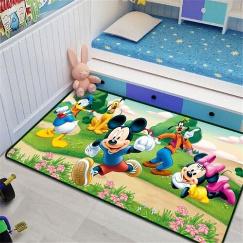 80x160cm Mickey Baby Play Mat Living Room Carpet Children Rug Large Carpet Home Hallway Floor Rug Bedroom Bedside Mat