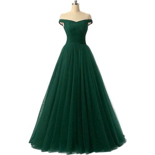 Real Picture Boad Neck Evening Dresses Long with Sash Tulle Prom Party Gowns Custom Made Vestido De Festa Vestido Longo