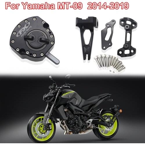 For Yamaha MT 09 FZ 09 2014-2019 CNC MT09 FZ09 Reversed Safety Steering Damper with Mount Bracket 2018 2017 2016 2015