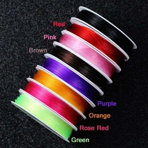 Transparent Colorful Elastic Crystal Line Stretch Beading Cord For Bracelet Jewelry Making DIY Accessories 0.6/0.8/1MM/Roll