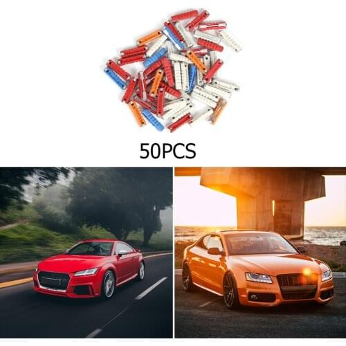 50pcs/set EU Continental Classic Car Fuse Kit Plastic+Zinc Torpedo Automobile Fuse with Sufficient Durability and Ruggednes