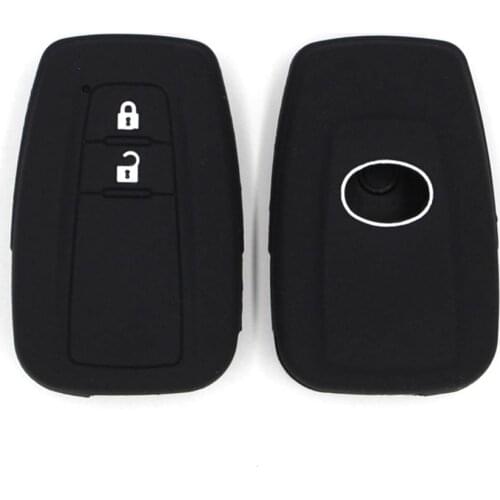 Remote Silicone Car Key Case Shell For Toyota CHR C-HR 2017 Prius 2 Buttons Car Key Fob Cover Case Protect Accessories Black