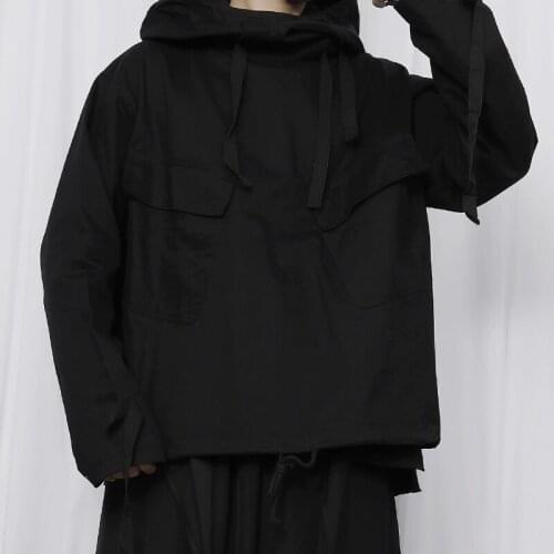 Mens new jacket jacket male Japanese Yamamoto style dark niche loose hooded pullover jacket