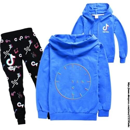 Hot Tik Tok Girls Clothing Sets Children Fashion Coat and Pant Set Kids Clothing Autumn Winter Sports Suit Tracksuit