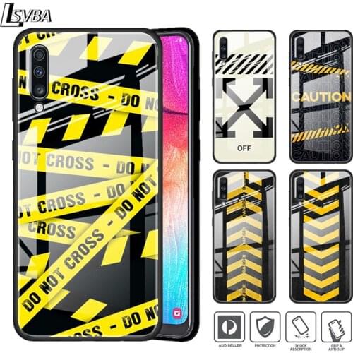 Fashion X Yellow Line Art For Samsung A01 A11 A21S A31 A41 A51 A52 A71 A72 A81 A91 5G Tempered Glass Phone Case