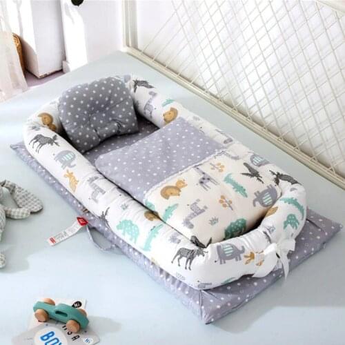Washable Baby Babynest Cotton Baby Nest Bedding Set Portable Sleeping Bed Newborn Crib Foldable Nursery Bassinet Travel Crib