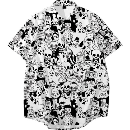 Male Turn-down-collar Beach Hawaiian Shirts Summer Mens Short Sleeve Shirts 2021 Loose Casual Fashion Shirt