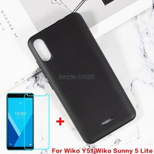Soft Black TPU Case For Wiko Y51 Gel Pudding Silicon Caso Phone Shell For Wiko Sunny 5 Lite with Tempered Glass on Wiko Y51
