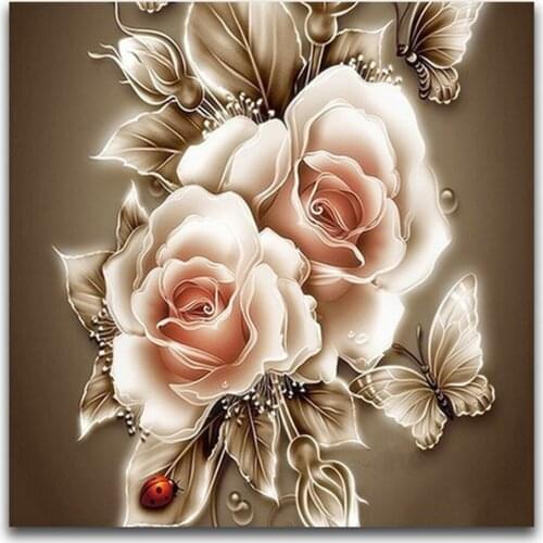 Colored Flowers DIY Embroidery Cross Stitch 11CT Kits Needlework Craft Set Cotton Thread Printed Canvas Home Wholesale