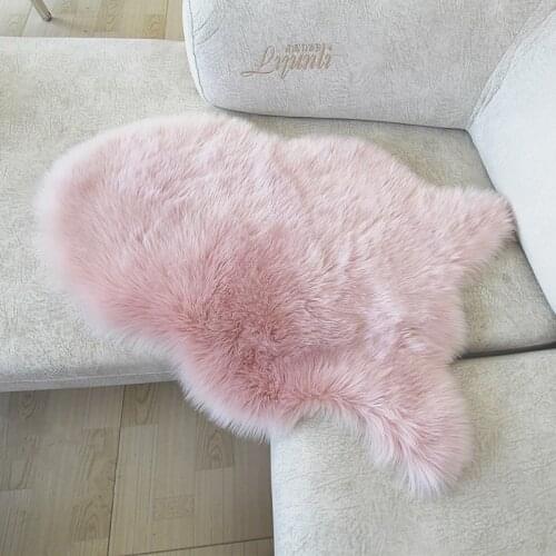 Faux Sheepskin Chair Cover Seat Pad Soft Sofa Carpet Cushion Hairy Mat Solid Color Skin Fur Fluffy Rugs Bedroom Blanket