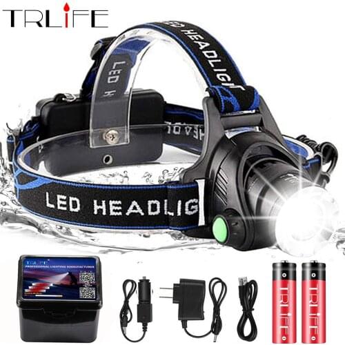 LED Headlight XML-V6/L2/T6 Zoom Led Headlamp Torch Flashlight Head lamp use 2*18650 battery for Camping Bicycle light get gift