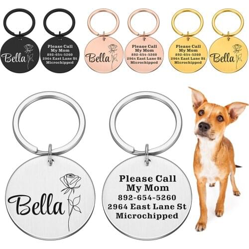 Personalized Dog Cat Pet ID Tags Engraved Cat Puppy Pet ID Name Number Address Collar Tag Pendant Pet Accessories Select Pattern