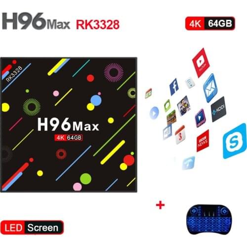 New Hot H96 MAX H2 TV Box Android 7.1 4GB 64GB RK3328 Quad Core 4K VP9 HDR10 WiFi Bluetooth 4.0 Media Player PK X92 TX9 PRO