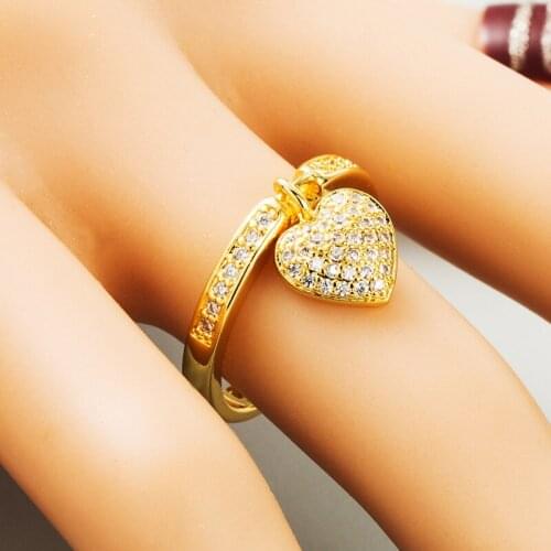 YZX50 Fashion Ring brass with Zircon Pendant love ring