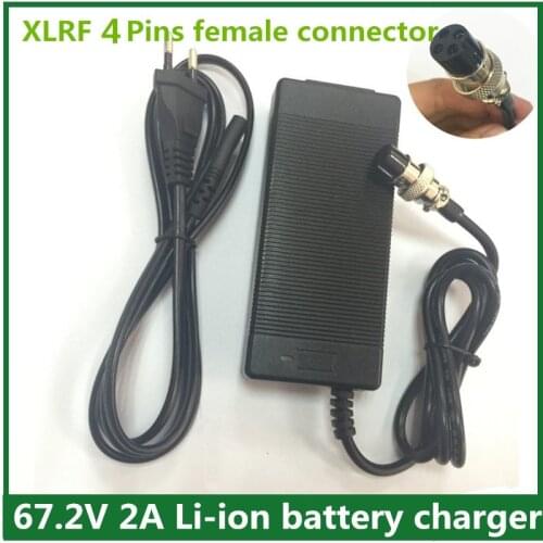 67.2V2A/ 67.2V 2A Charger for Wheelbarrow Electric Self Balancing Unicycle Scooter Skateboard Charger XLRF Four Pins