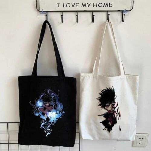 My Hero Academia Dabi Anime Canvas Bag Darks Harajuku Gothic style Shopper Large Capacity Women Bag Vintage Shoulder Bag HandBag