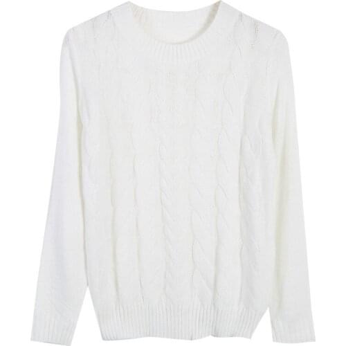 Women Vintage Pullover Twist Long Sleeve Loose Sweater Autumn Winter Knitted Casual Sweater Winter Clothes Women