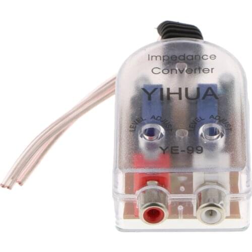 2 Channel Audio Adaptor Auto Speaker to RCA Impedance Converter