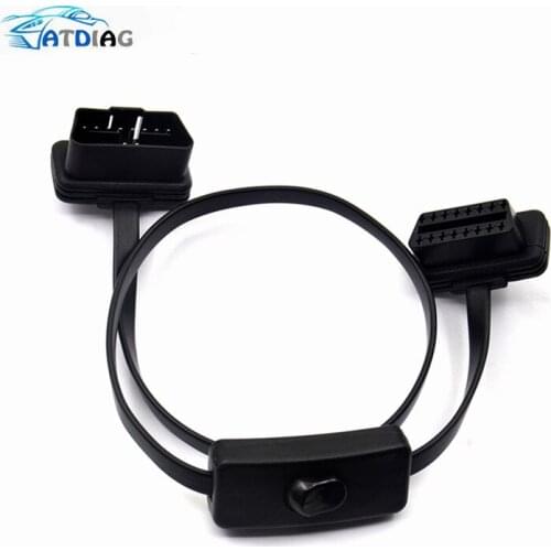 With Switch OBD2 Splitter 2 in 1 Extension Cable Ultra-thin Elbow Noodles Cable Diagnostic Connector Cable Car