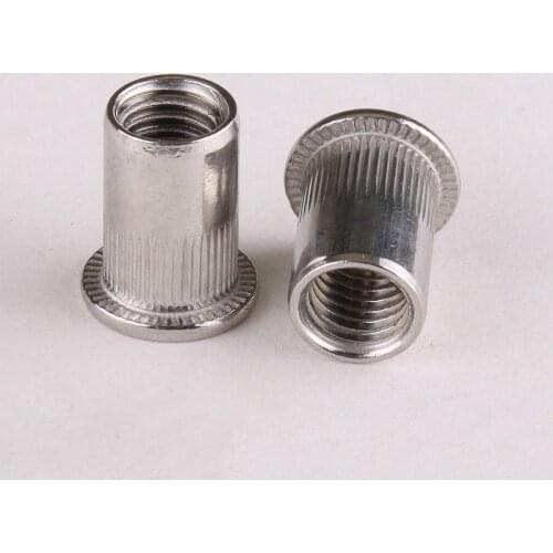 304 Stainless Steel Cylindrical Vertical Grain Flat Head Rivet Nut M3/4/5/6/8/10/12 GB17880