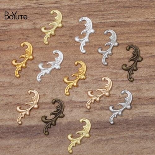 BoYuTe (400 Pieces/Lot) 8*17MM Metal Brass Stamping Flower Diy Materials Hand Made Jewelry Making Accessories