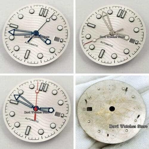 31mm Sterile Silver Watch Dial + Watch hands Fit Miyota 8205,8215,821A DG2813 3804 Movement Watch Parts